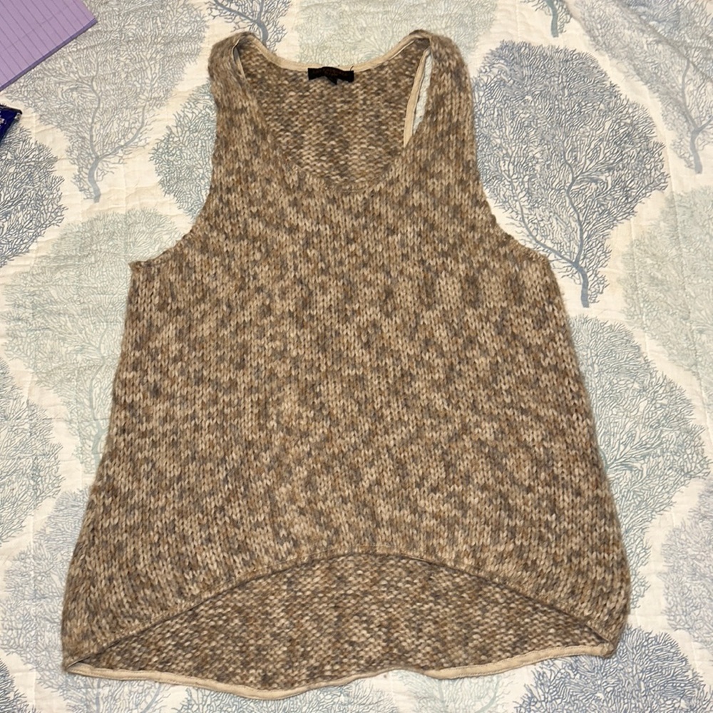 Leyendecker Los Angeles Beige/Tan Chunky Knit sleeveless Tank Size S